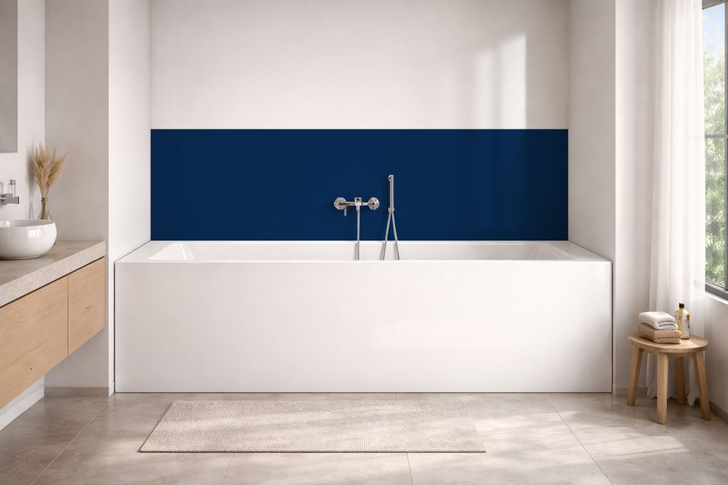 Badrückwand Einfarbig RAL 5010 Enzianblau