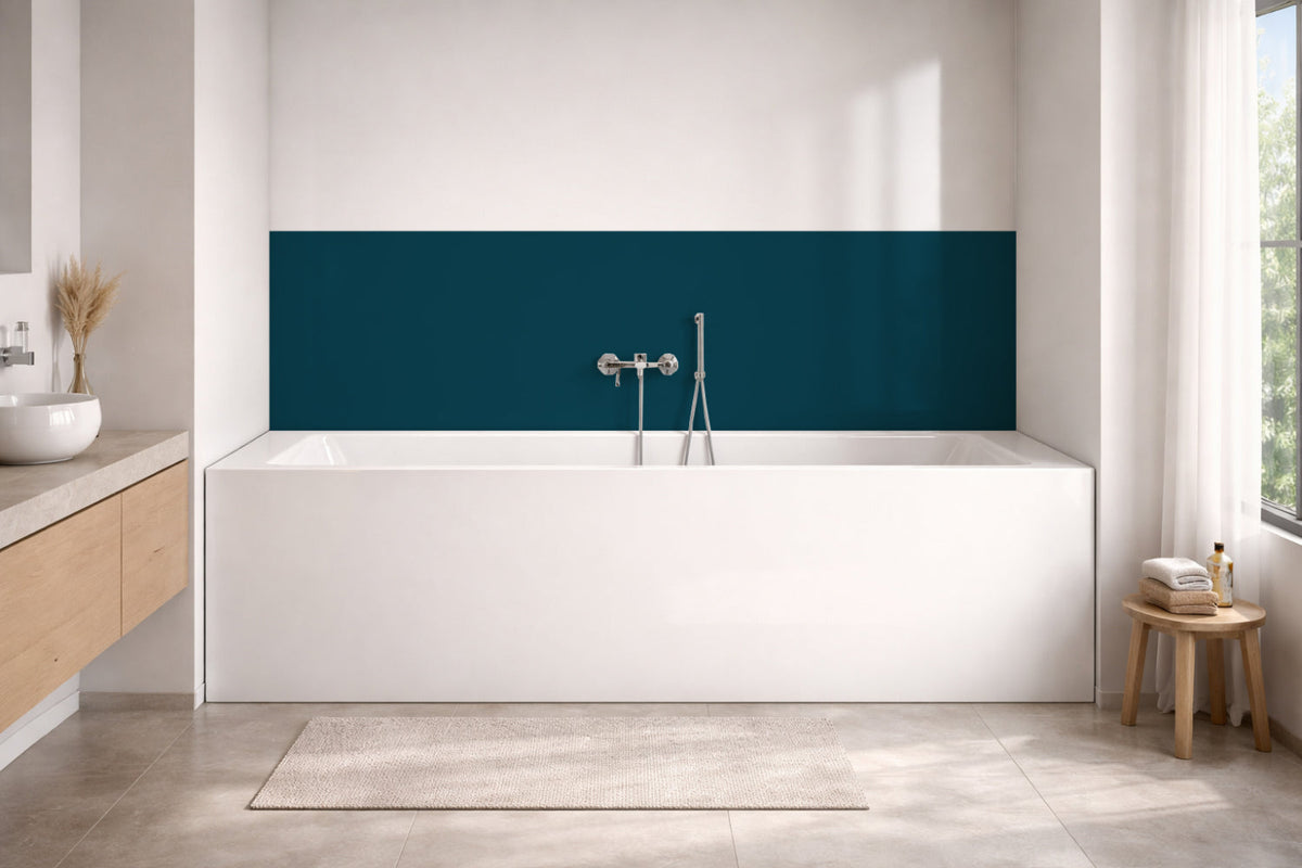 Badrückwand Einfarbig RAL 5020 Ozeanblau
