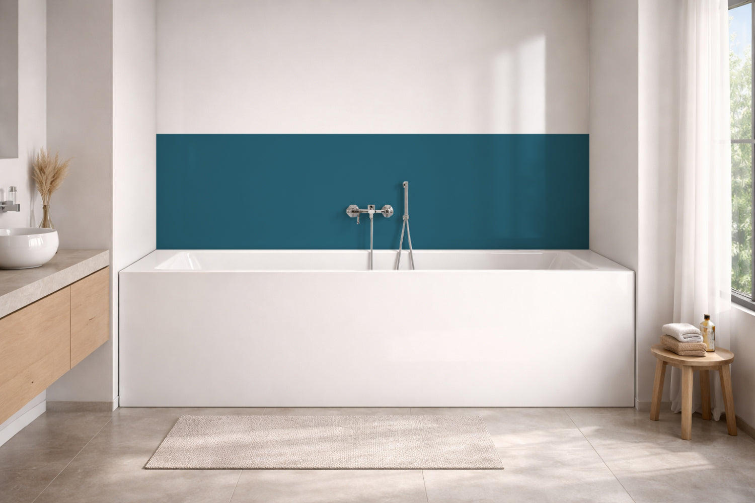 Badewannenverkleidung Einfarbig RAL 5025 Perlenzianblau