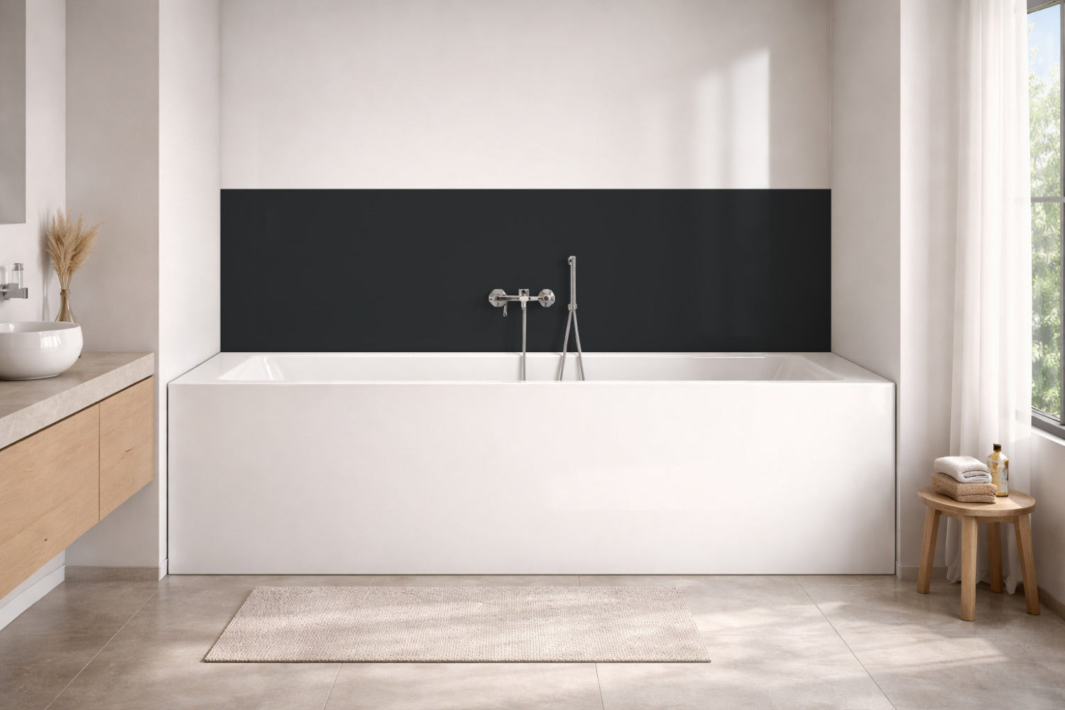 Badewannenverkleidung Einfarbig RAL 7021 Schwarzgrau