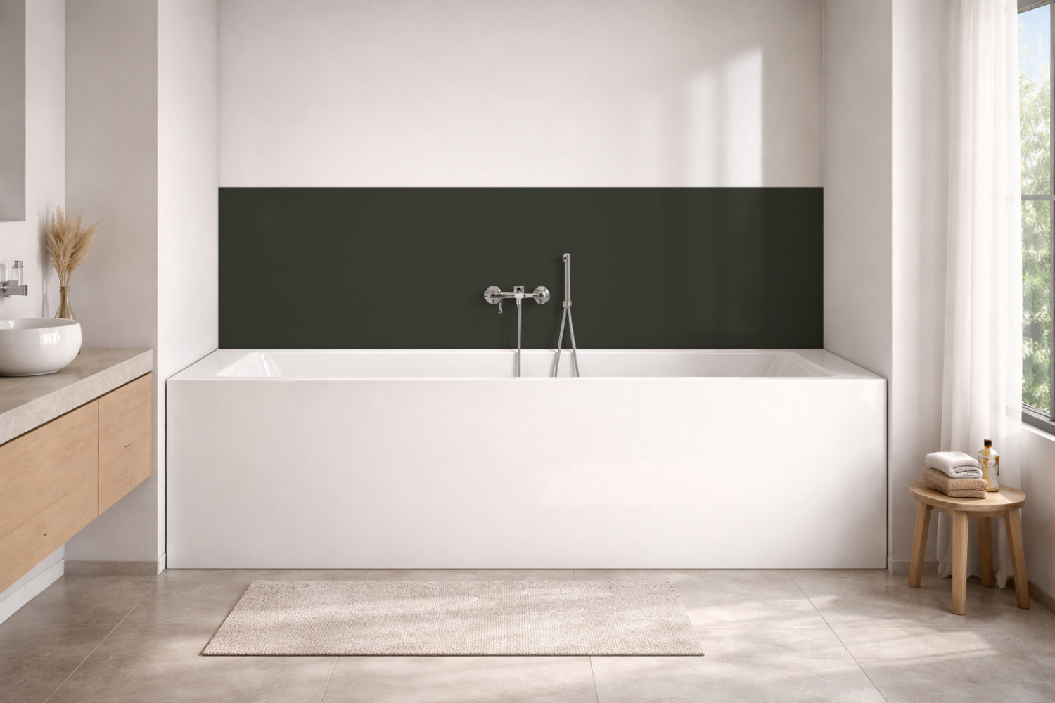 Badewannenverkleidung Einfarbig RAL 6006 Grauoliv