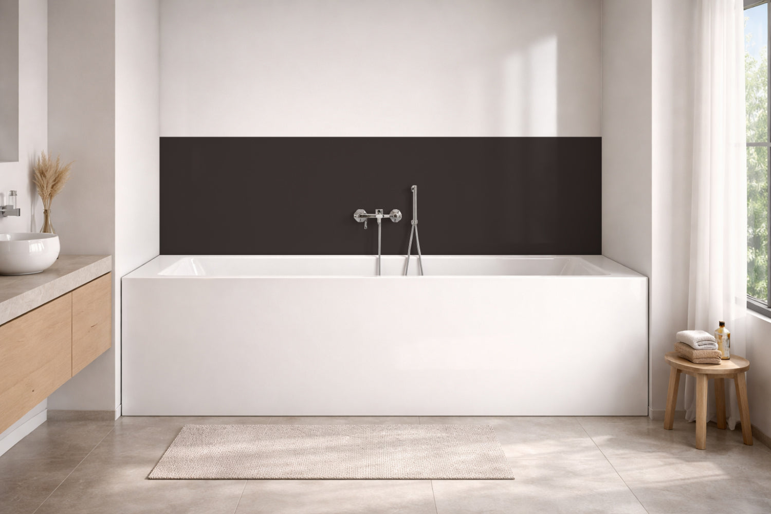 Badewannenverkleidung Einfarbig RAL 8019 Graubraun