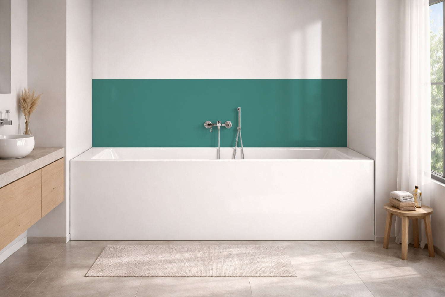Badewannenverkleidung Einfarbig RAL 6033 Minttürkis