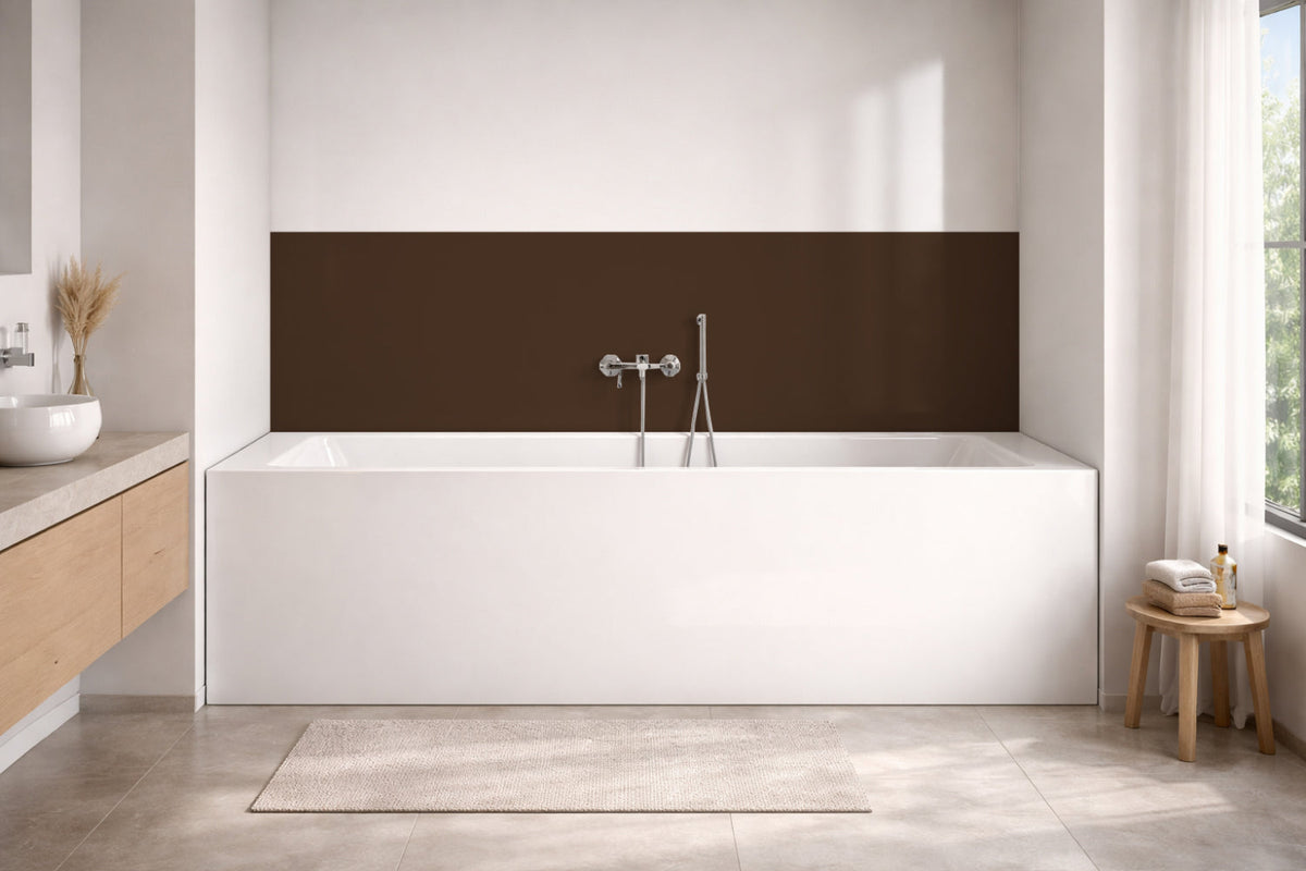 Badrückwand Einfarbig RAL 8014 Sepiabraun