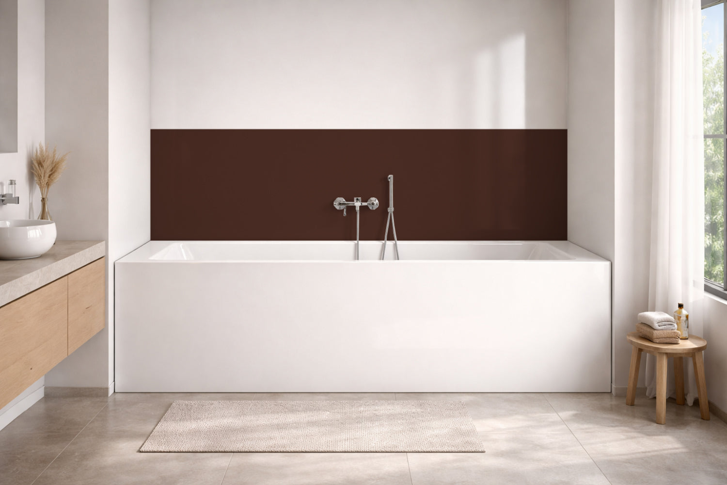 Badewannenverkleidung Einfarbig RAL 8016 Mahagonibraun