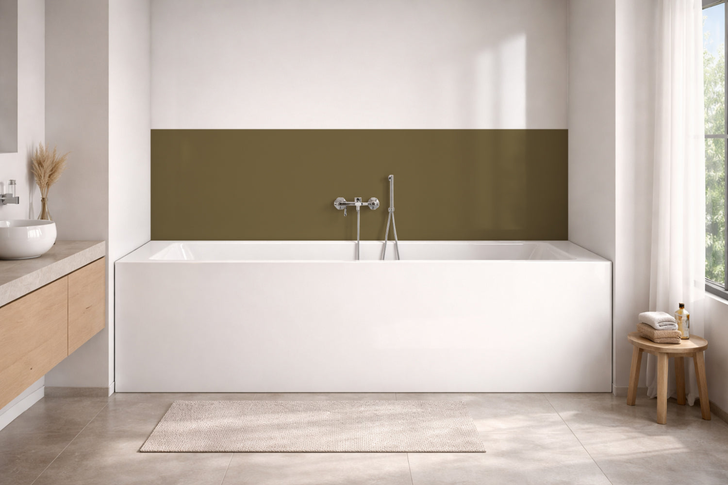 Badewannenverkleidung Einfarbig RAL 7008 Khakigrau