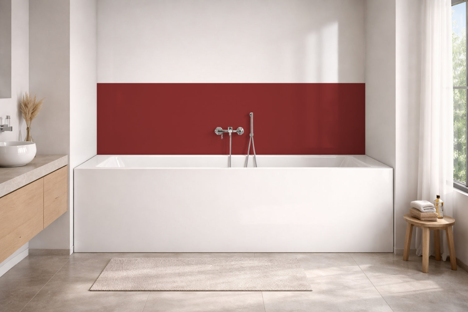 Badewannenverkleidung Einfarbig RAL 3011 Braunrot