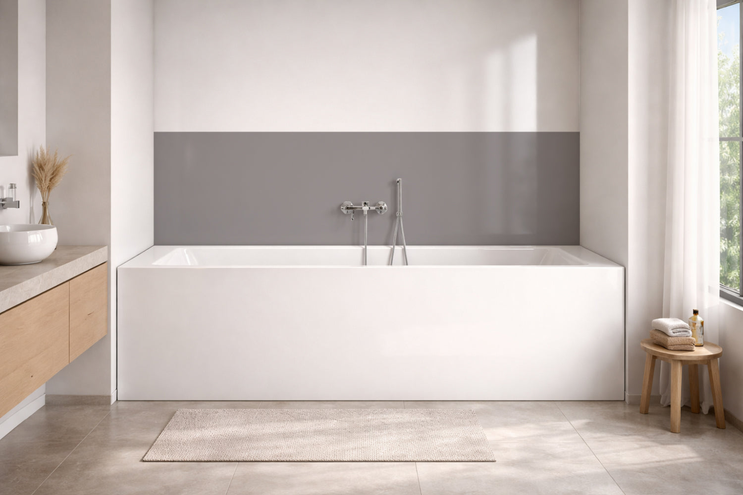 Badewannenverkleidung Einfarbig RAL 7036 Platingrau