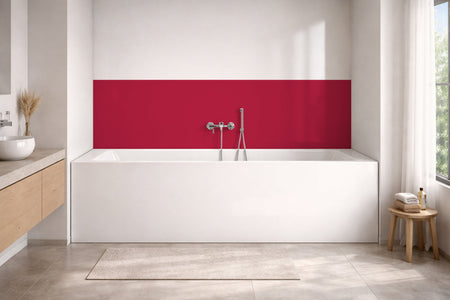 Badrückwand Einfarbig RAL 3027 Himbeerrot