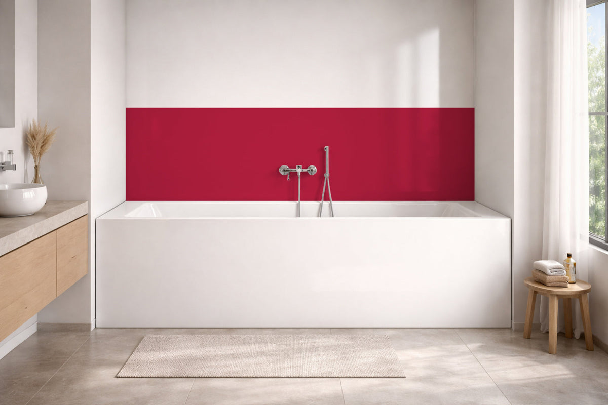 Badewannenverkleidung Einfarbig RAL 3027 Himbeerrot