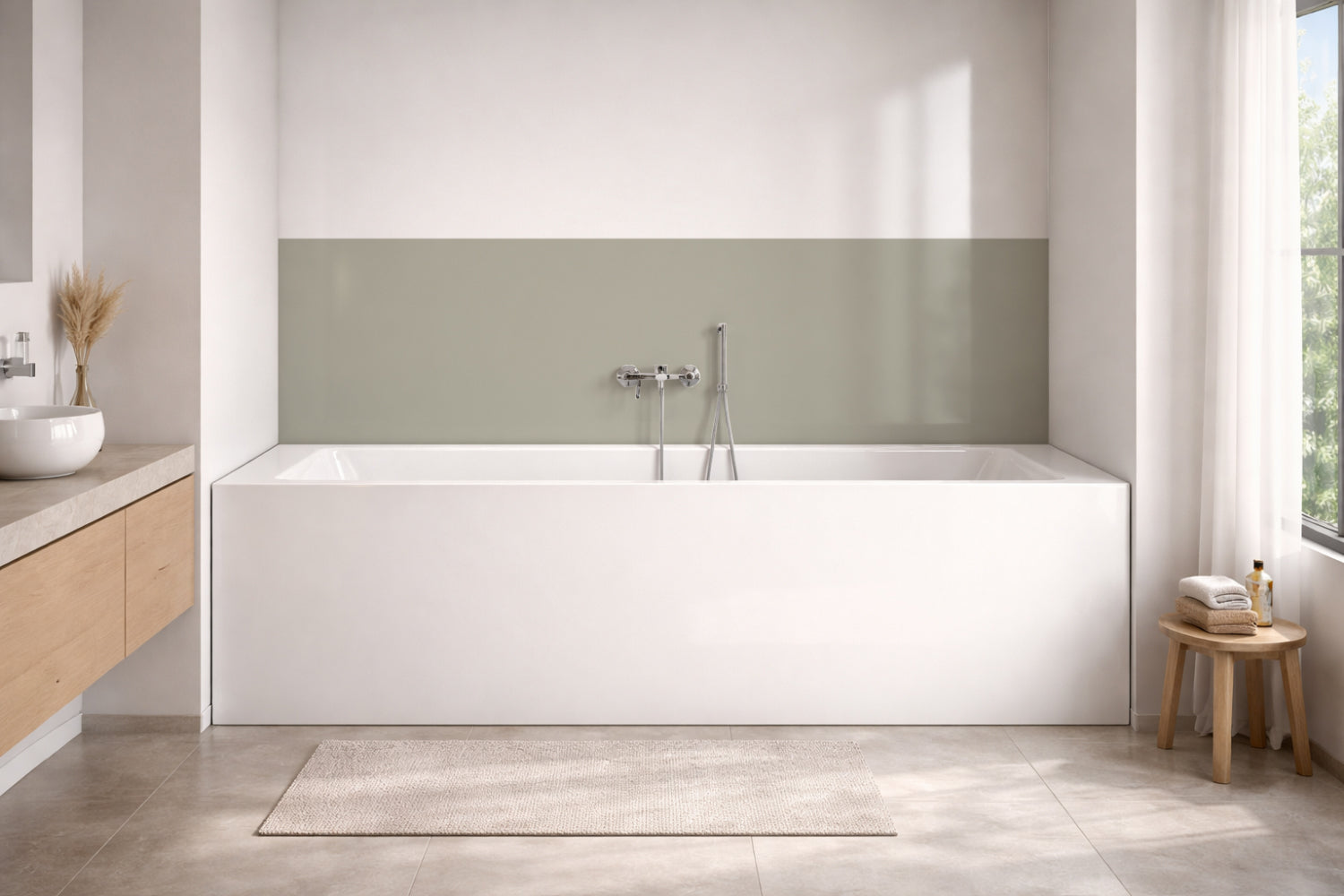 Badewannenverkleidung Einfarbig RAL 7032 Kieselgrau