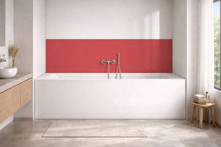 Badewannenverkleidung Einfarbig RAL 3018 Erdbeerrot