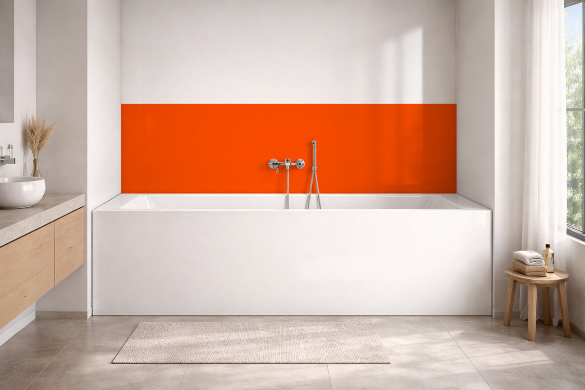 Badrückwand Einfarbig RAL 2005 Leuchtorange