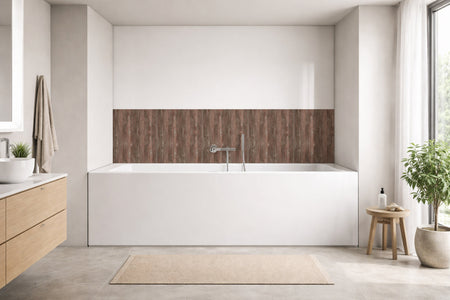 Badrückwand Holzoptik