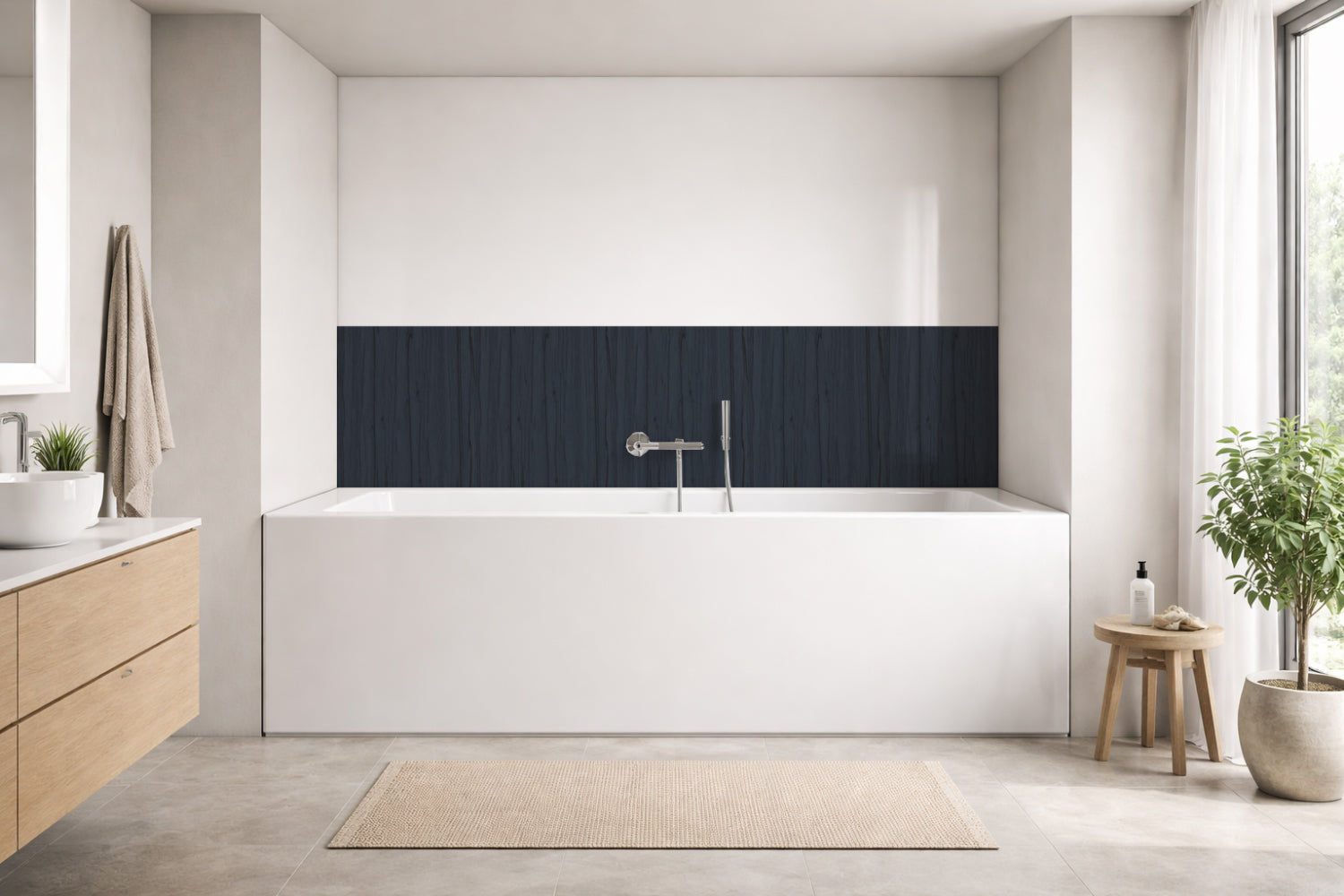 Badrückwand Holzoptik