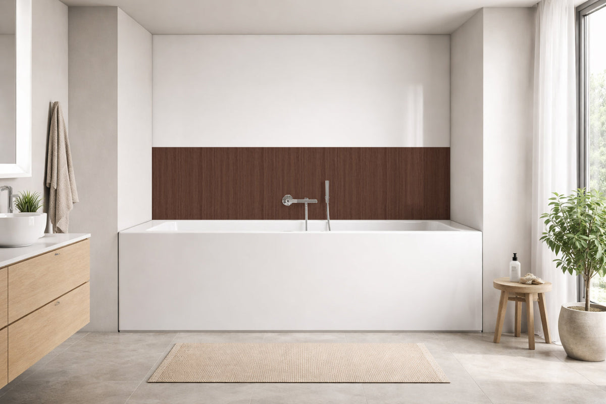 Badrückwand Holzoptik