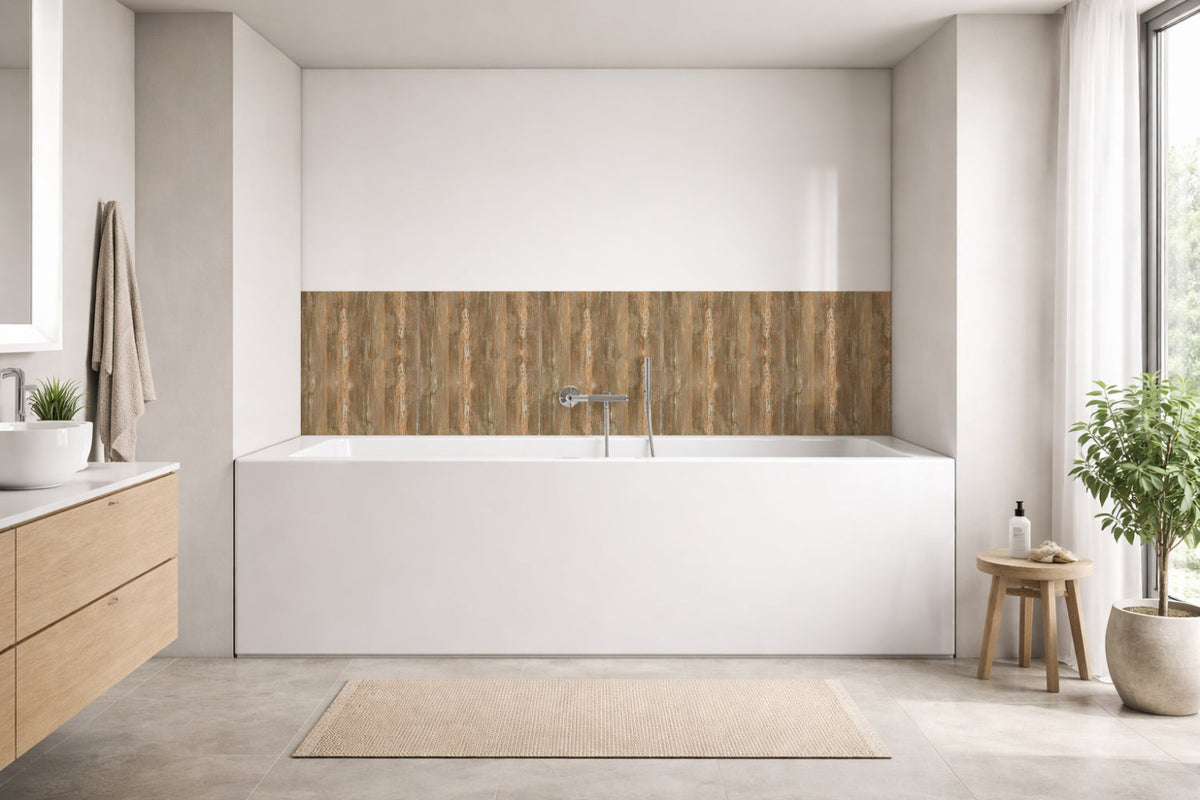 Badrückwand Holzoptik