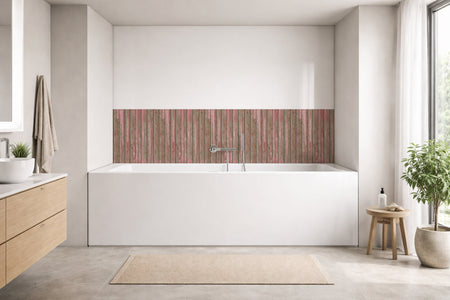 Badrückwand Holzoptik