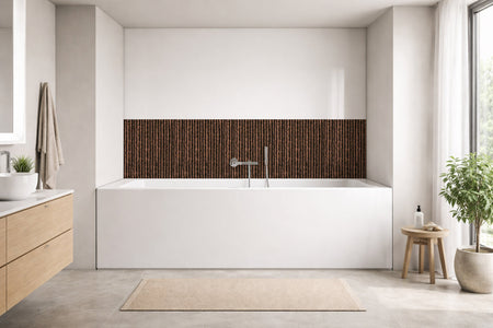Badrückwand Holzoptik