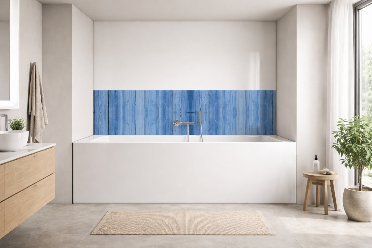 Badrückwand Holzoptik