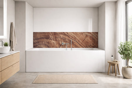 Badrückwand Holzoptik