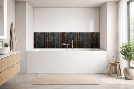 Badrückwand Holzoptik