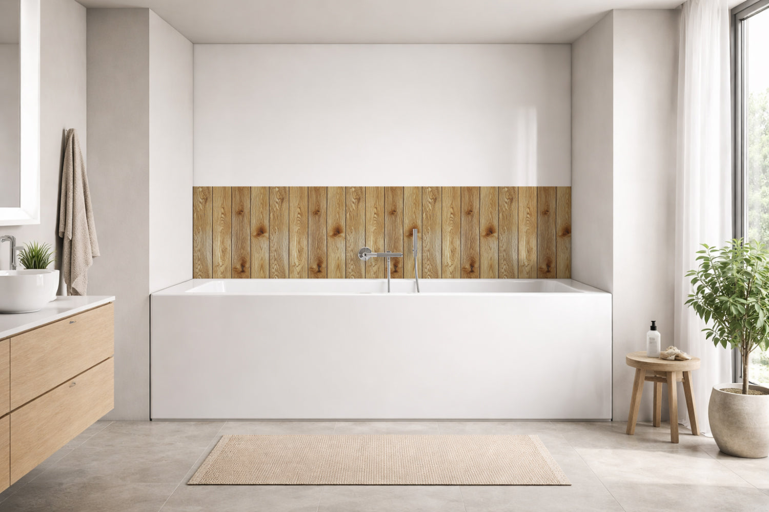 Badewannenverkleidung Holzoptik