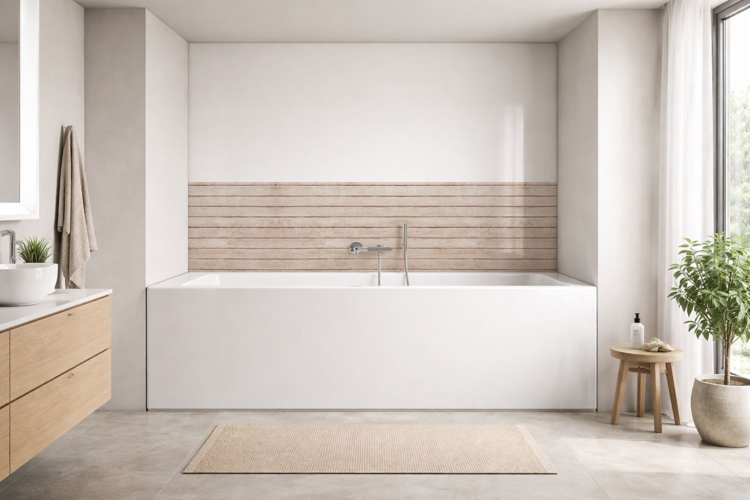 Badewannenverkleidung Holzoptik