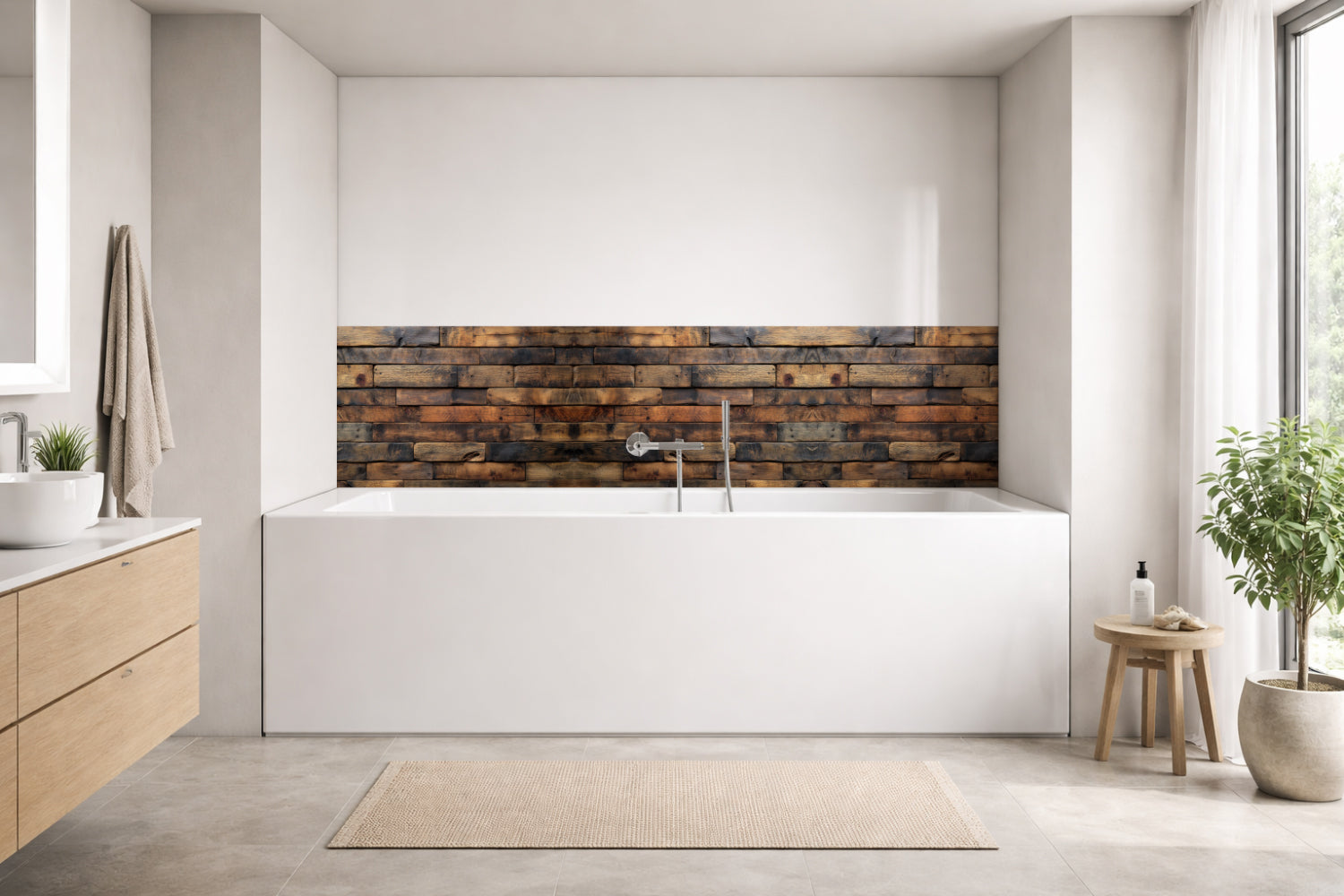 Badewannenverkleidung Holzoptik