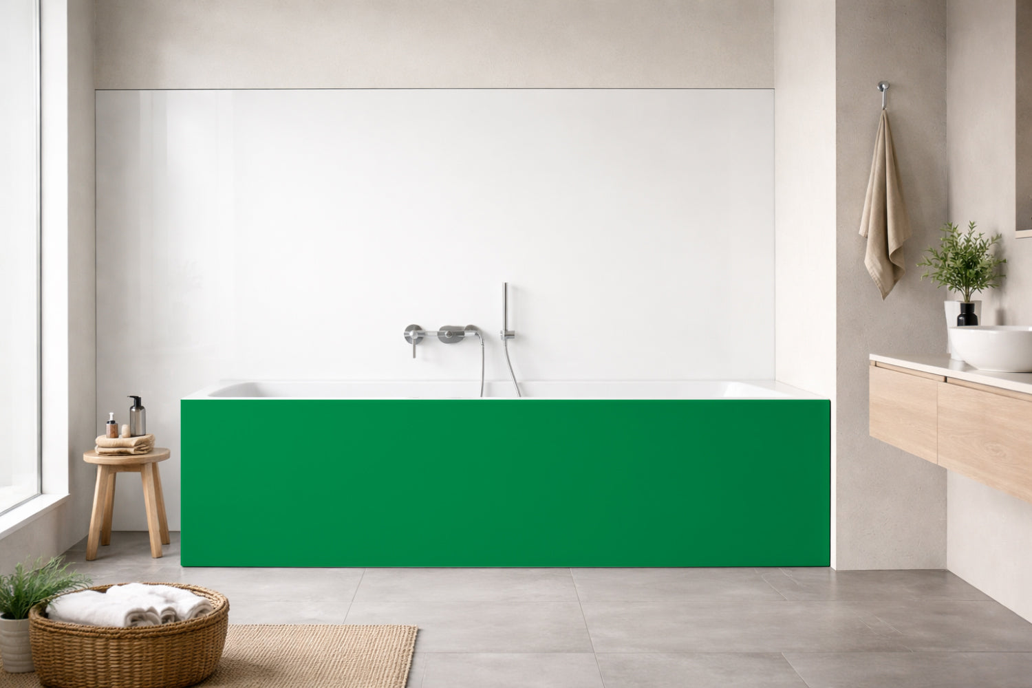Badewannenverkleidung Einfarbig RAL 6037 Reingrün