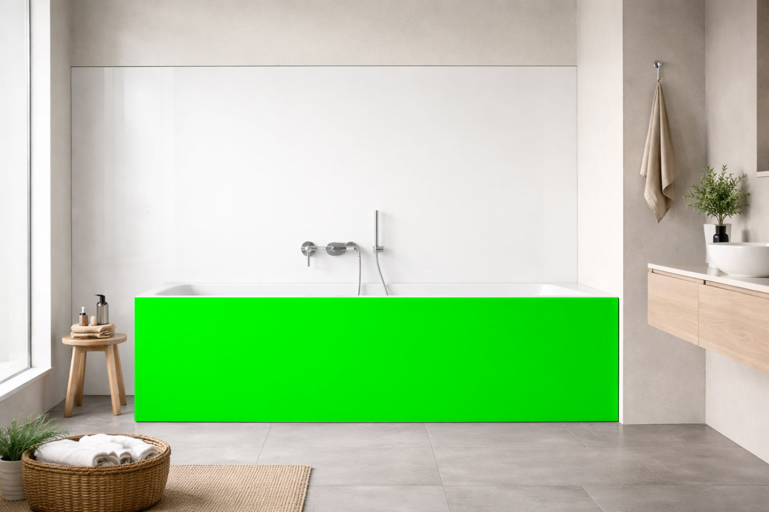 Badewannenverkleidung Einfarbig RAL 6038 Leuchtgrün