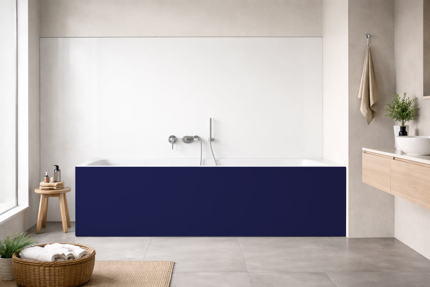 Badewannenverkleidung Einfarbig RAL 5002 Ultramarinblau