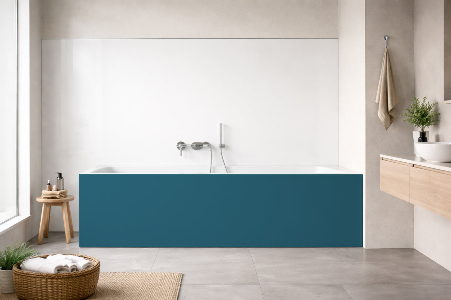 Badewannenverkleidung Einfarbig RAL 5025 Perlenzianblau