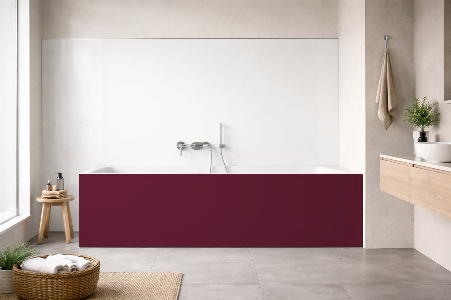 Badewannenverkleidung Einfarbig RAL 4004 Bordeauxviolett