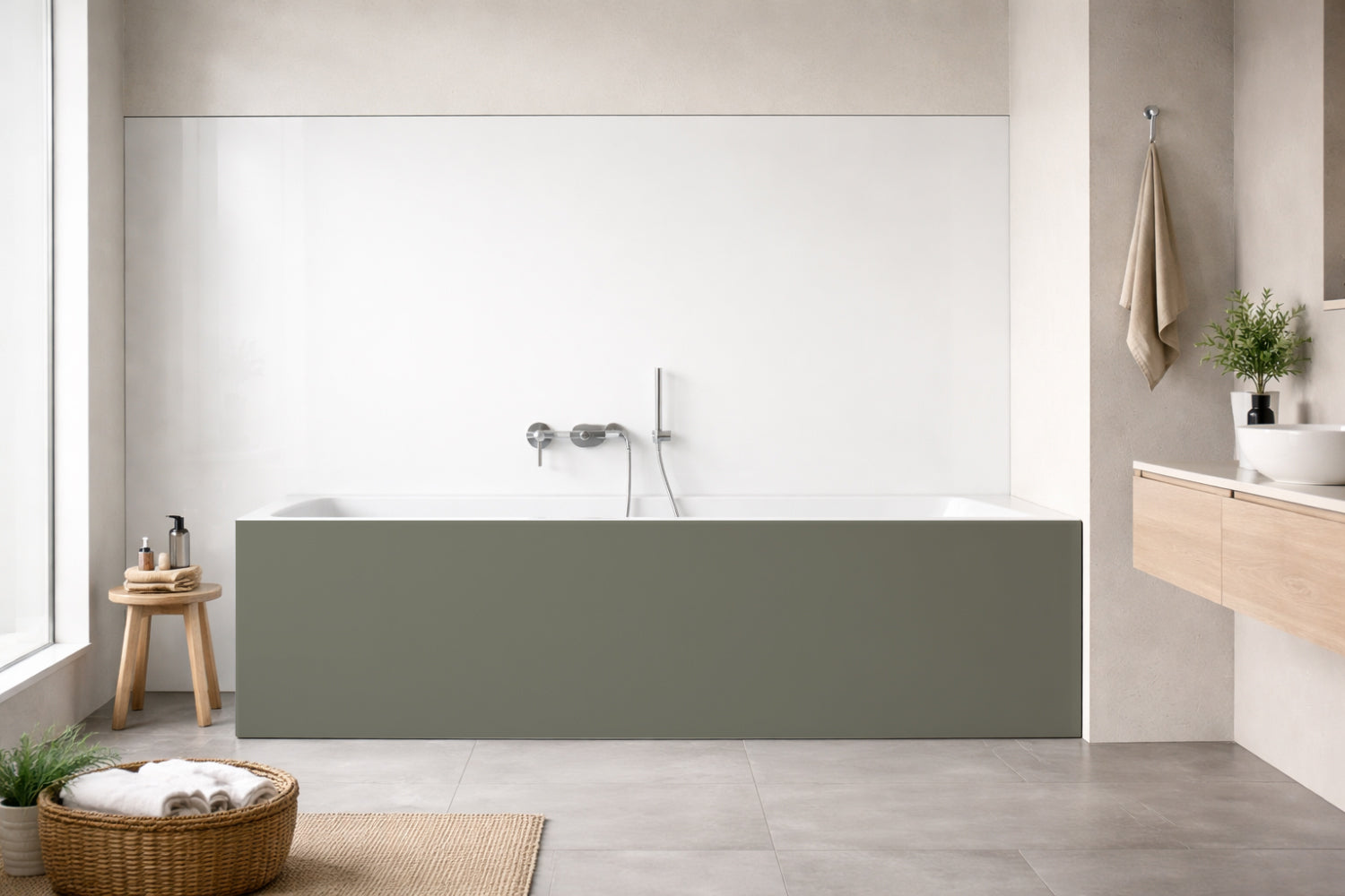 Badewannenverkleidung Einfarbig RAL 7003 Moosgrau