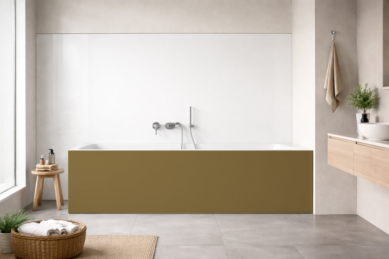Badewannenverkleidung Einfarbig RAL 1036 Perlgold