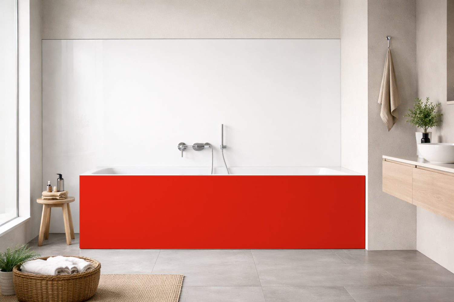 Badewannenverkleidung Einfarbig RAL 3028 Reinrot