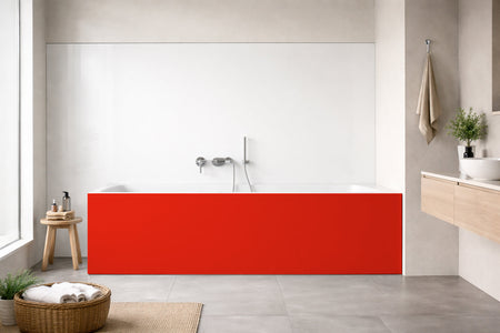 Badrückwand Einfarbig RAL 3028 Reinrot