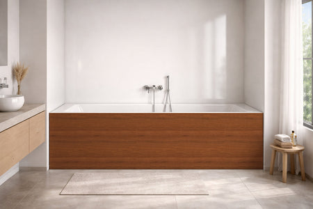 Badrückwand Holzoptik