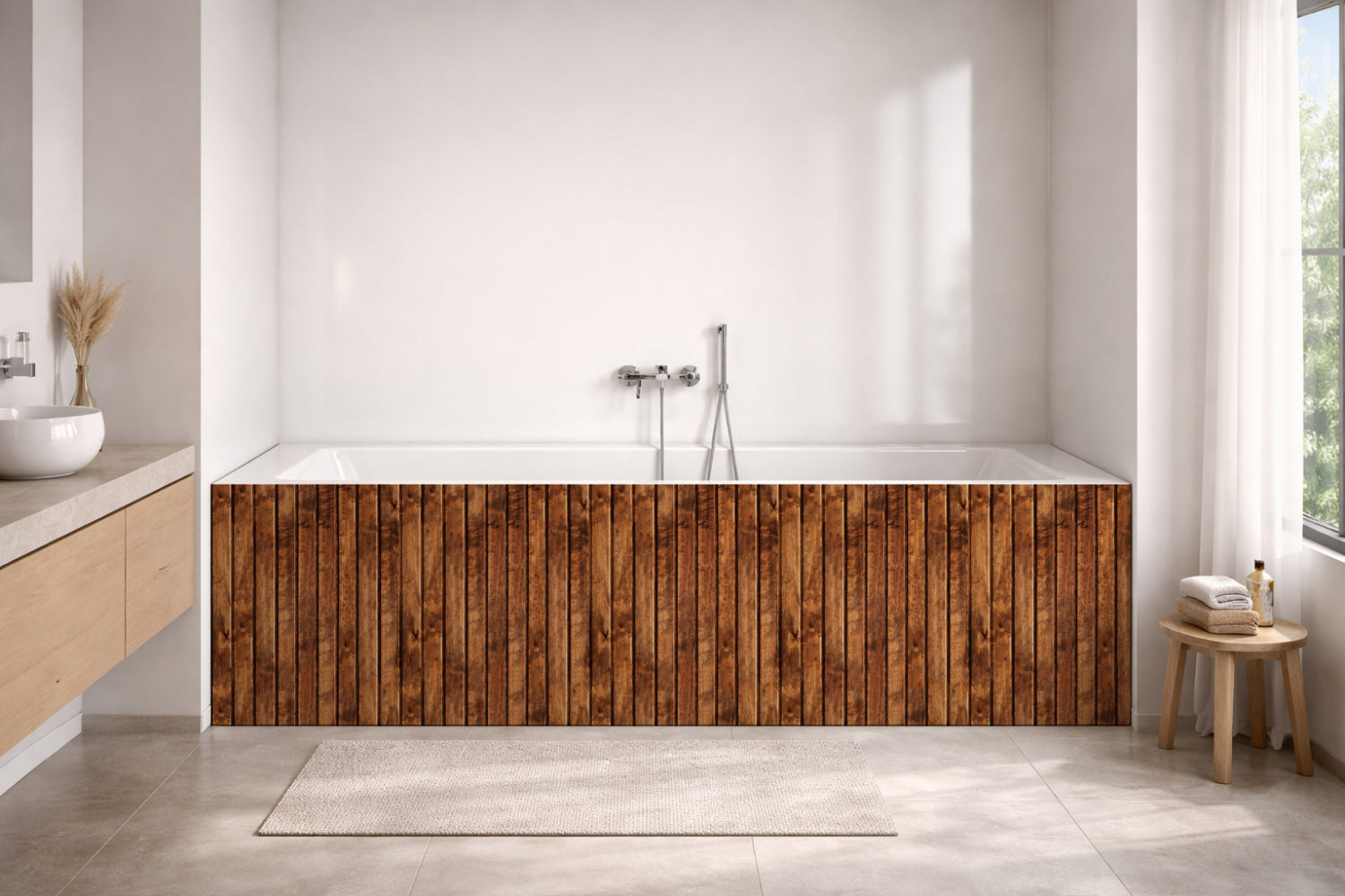 Badewannenverkleidung Holzoptik