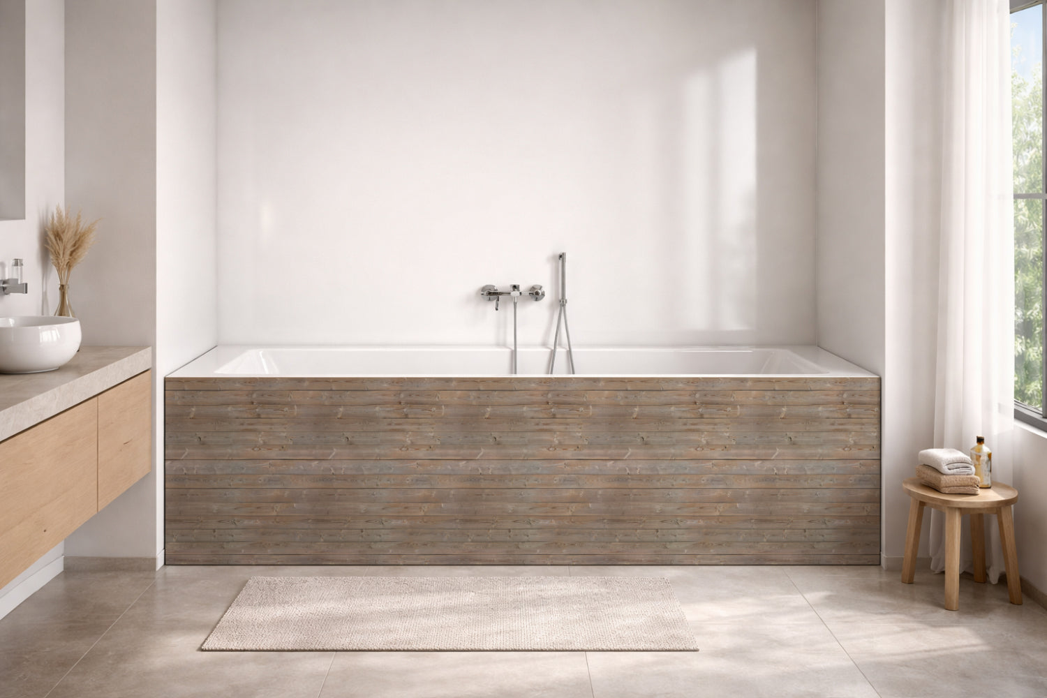 Badewannenverkleidung Holzoptik