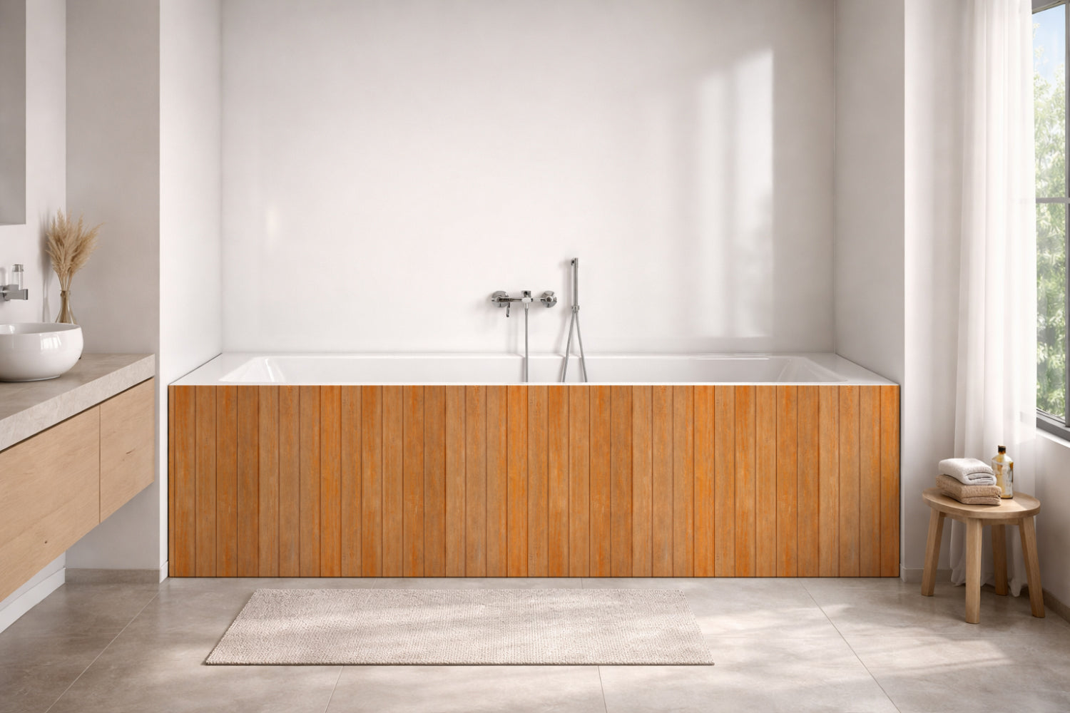 Badewannenverkleidung Holzoptik