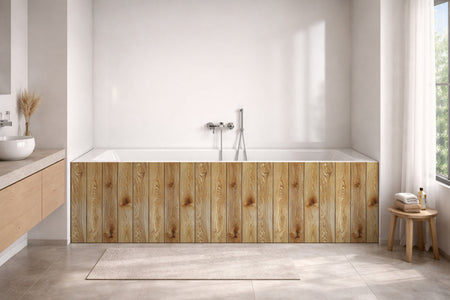 Badrückwand Holzoptik