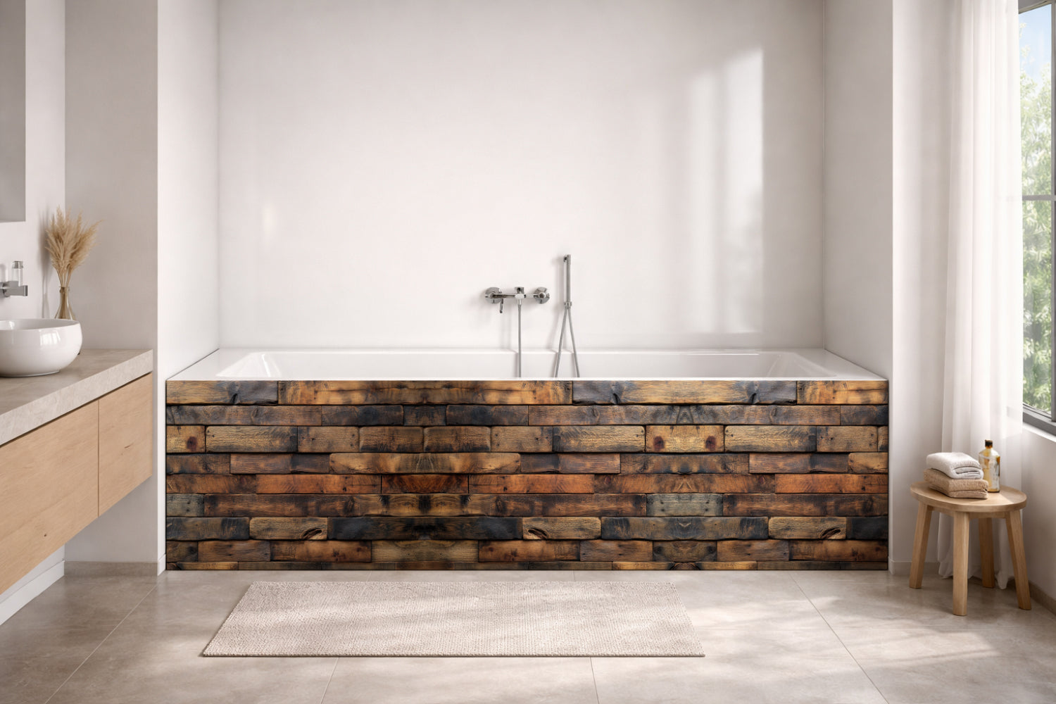 Badewannenverkleidung Holzoptik