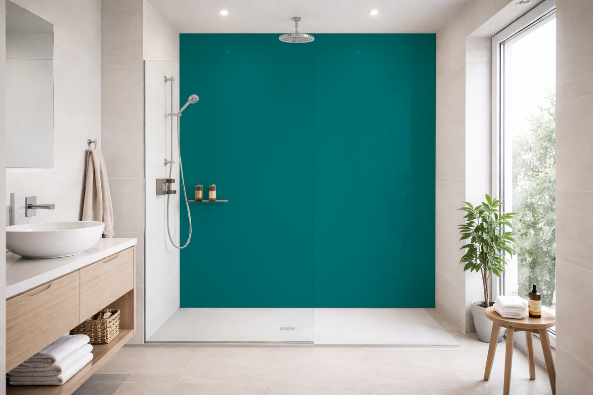 Toilettenrückwand Einfarbig RAL 5021 (Wasserblau)