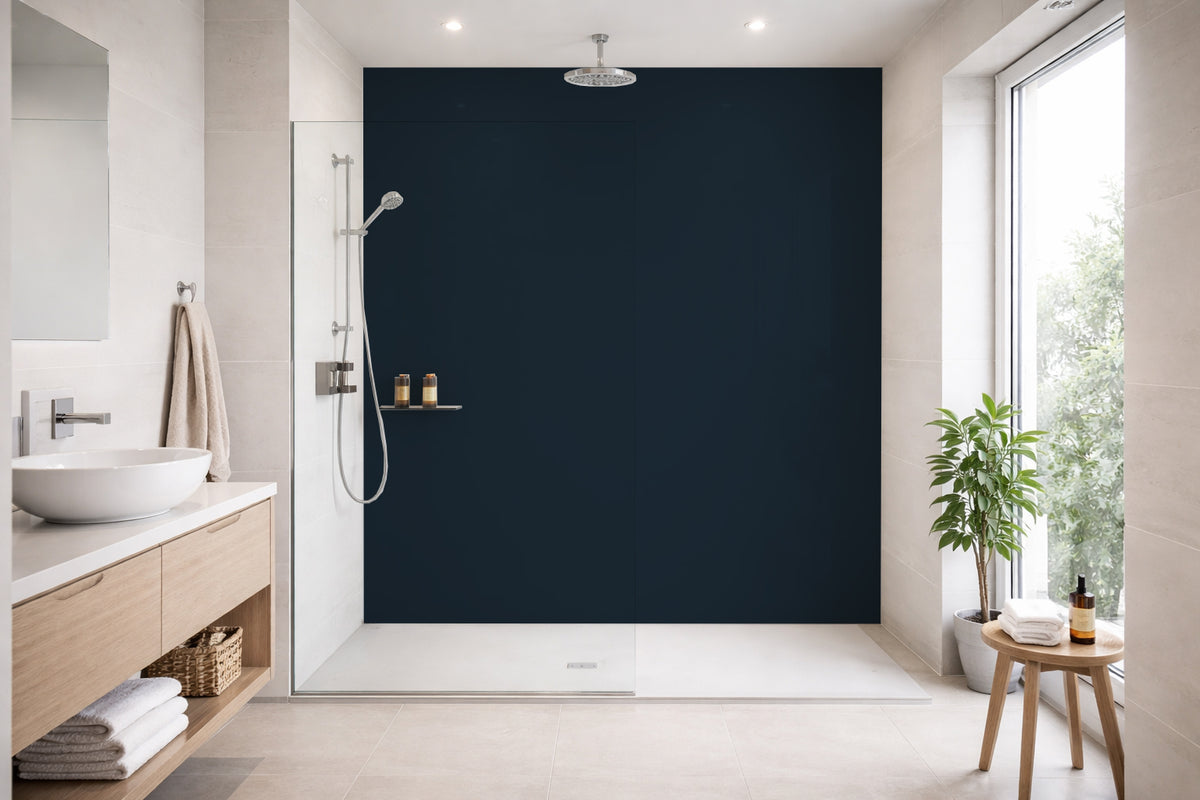 Toilettenrückwand Einfarbig RAL 5026 Perlnachtblau
