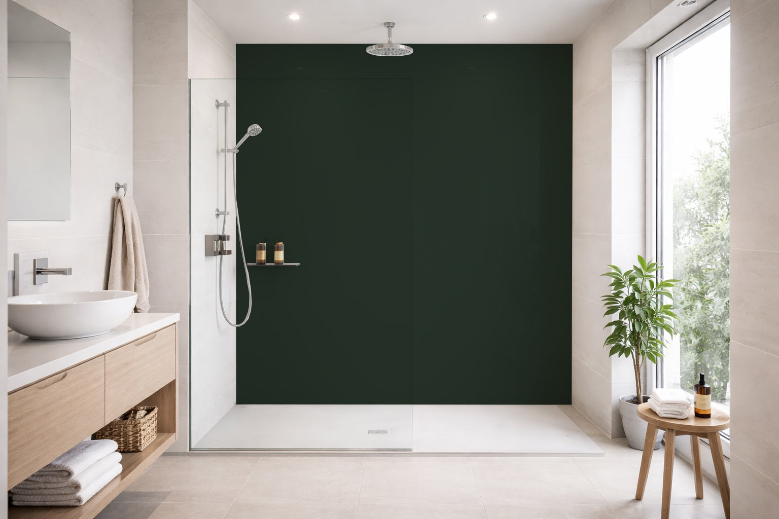 Toilettenrückwand Einfarbig RAL 6009 Tannengrün