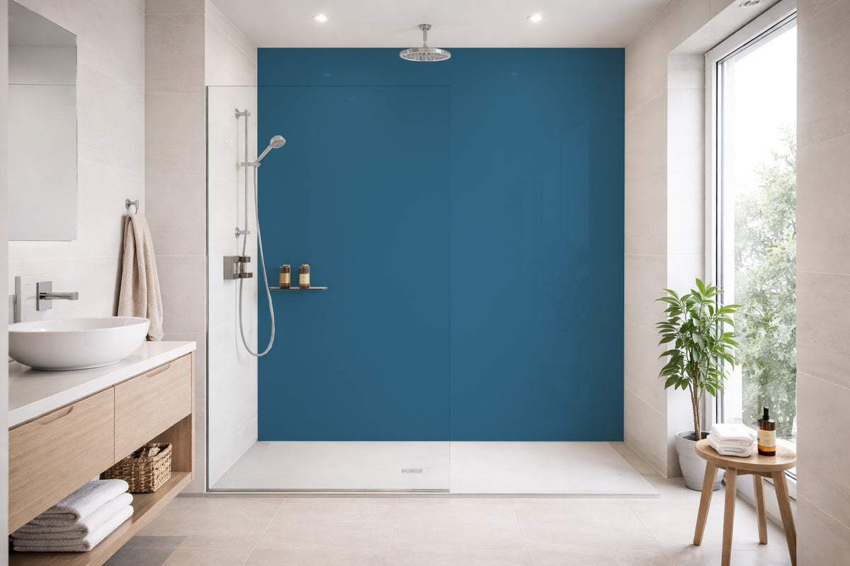 Toilettenrückwand Einfarbig RAL 5007 Brillantblau