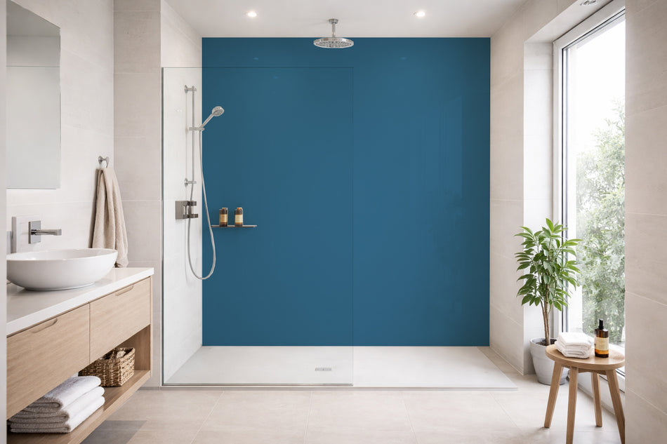 Toilettenrückwand Einfarbig RAL 5007 Brillantblau