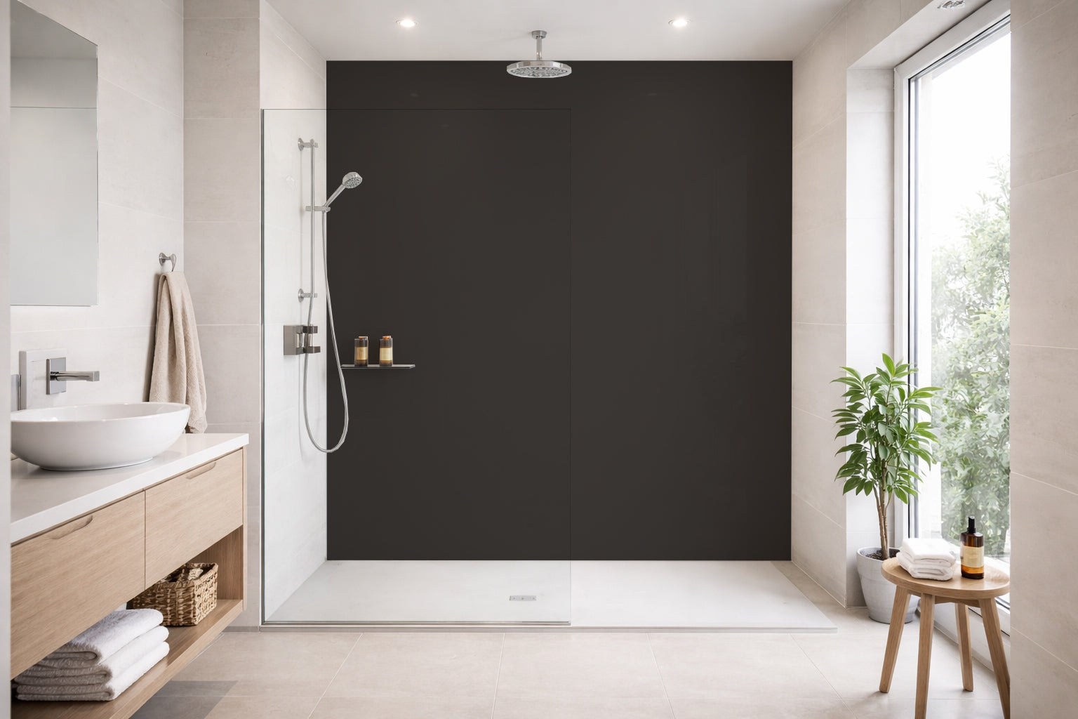 Toilettenrückwand Einfarbig RAL 6015 Schwarzoliv